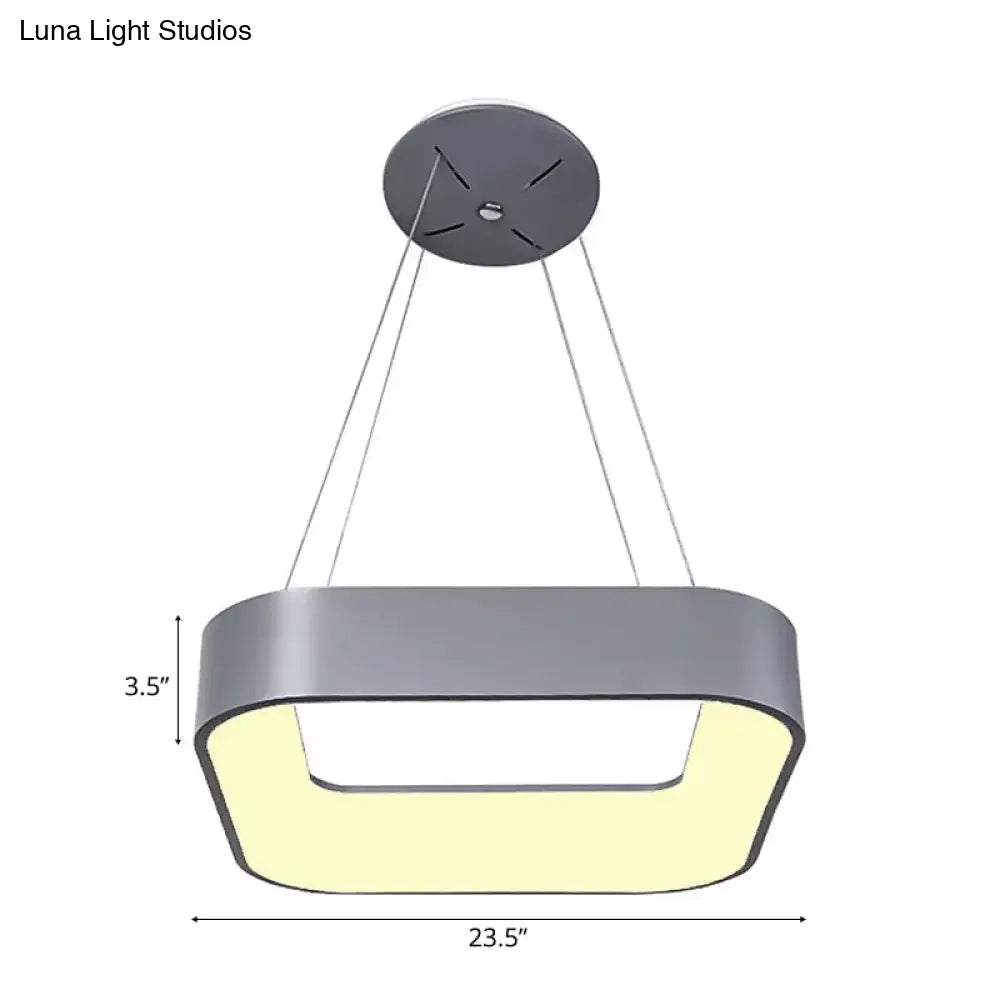 Sleek Metal Pendant Ceiling Light - Simple Design Gray Or White 1 Head Warm/White 18 23.5 Wide