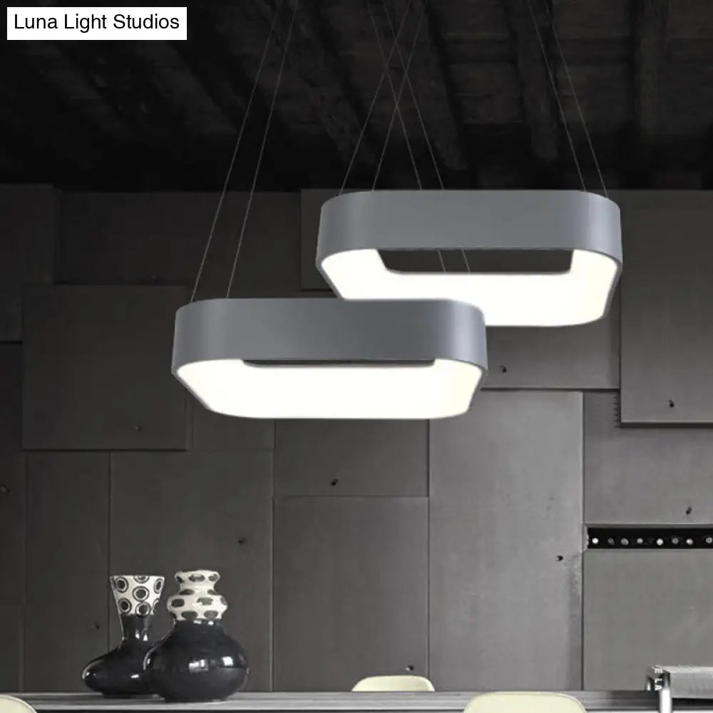 Sleek Metal Pendant Ceiling Light - Simple Design Gray Or White 1 Head Warm/White 18 23.5 Wide