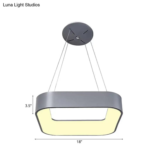 Metal Pendant Ceiling Light - Simple 1 Head In Gray/White With Warm/White/Third Gear 18’/23.5’ Wide