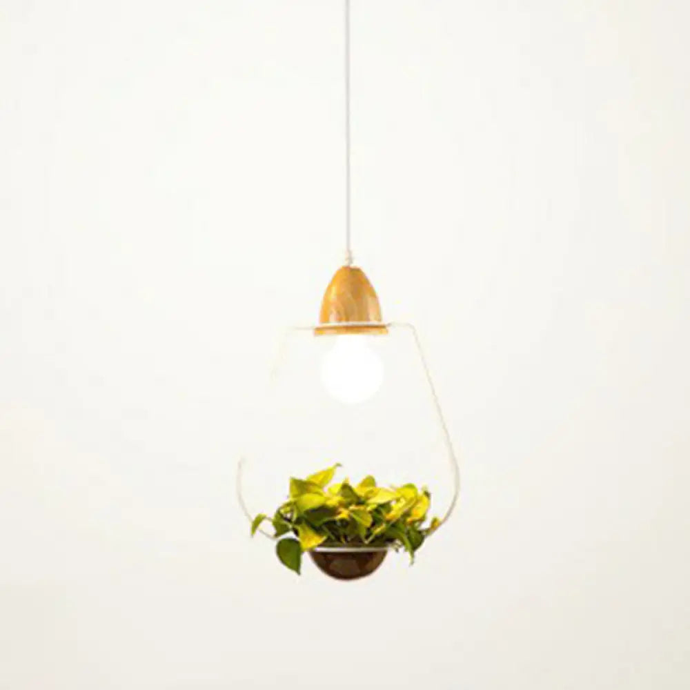 Metal Pendant Hanging Light With Industrial Style For Dining Room - 1 Head Plant Pot Design White /