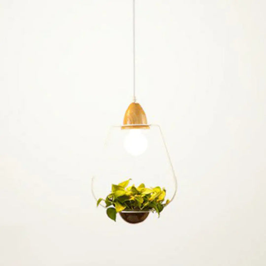 Metal Pendant Hanging Light With Industrial Style For Dining Room - 1 Head Plant Pot Design White /