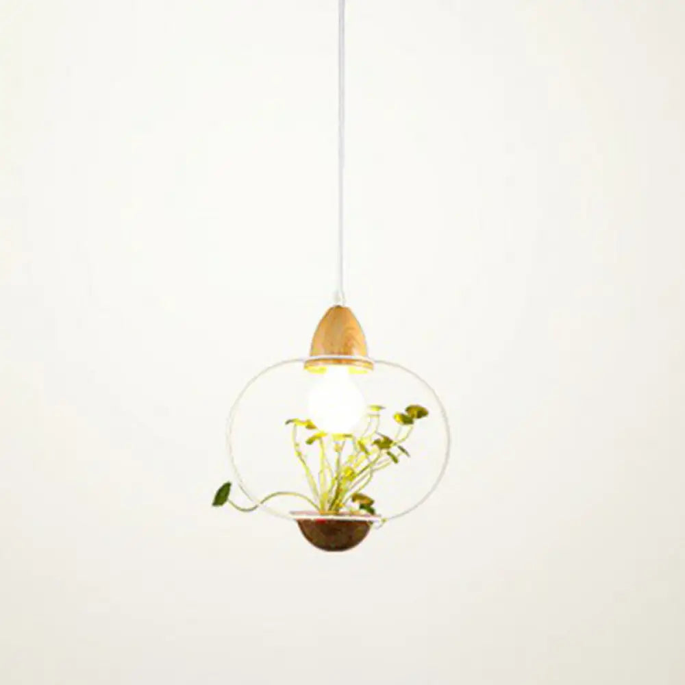 Metal Pendant Hanging Light With Industrial Style For Dining Room - 1 Head Plant Pot Design White /