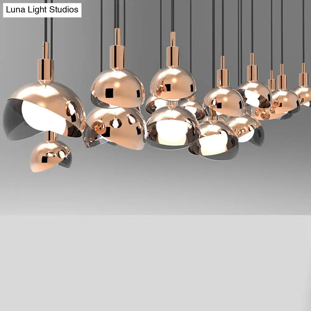 Sleek Hemisphere Metal Pendant Lamp: Simplicity In 1 Head Hanging Ceiling Light For Dining Room