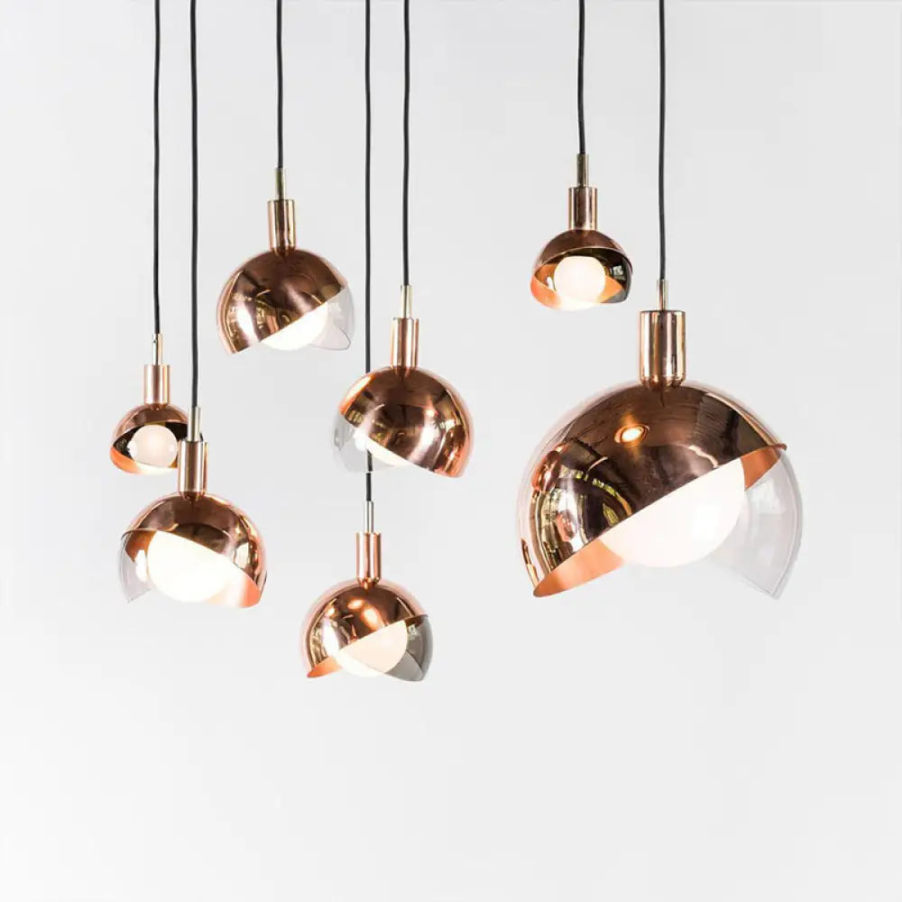 Metal Pendant Lamp - Modern 1-Head Ceiling Light For Dining Room Copper