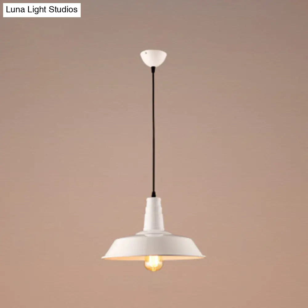 Industrial Metal Pendant Light For Coffee Shop White