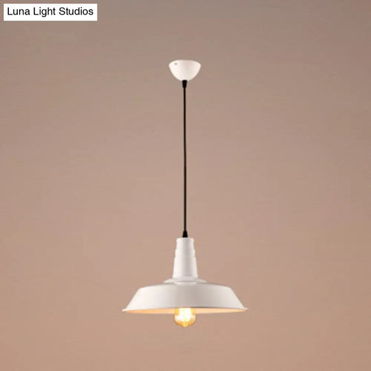 Industrial Metal Pendant Light For Coffee Shop White