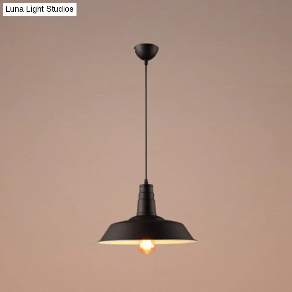 Industrial Metal Pendant Light For Coffee Shop Black