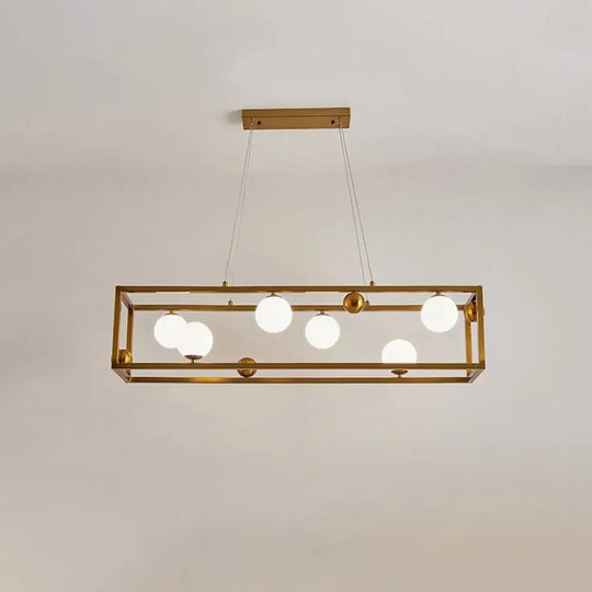 Metal Pendant Light With Milk Glass Shade For Industrial Dining Rooms 6 / Gold