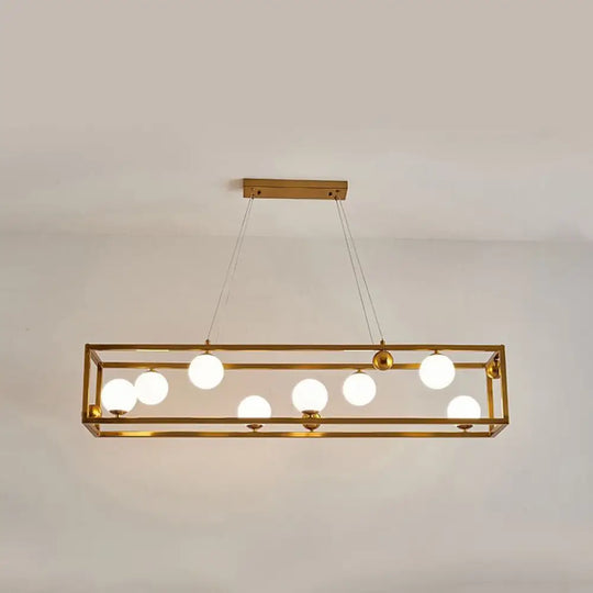 Metal Pendant Light With Milk Glass Shade For Industrial Dining Rooms 8 / Gold