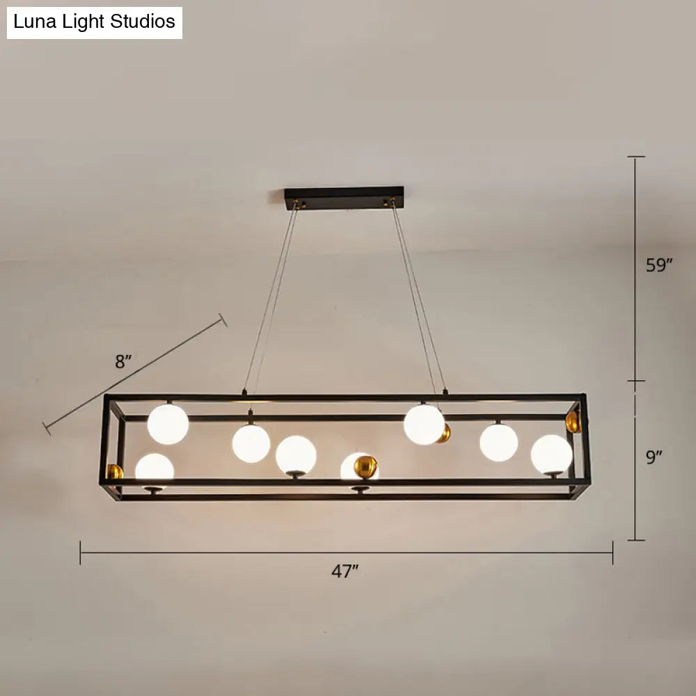 Metal Pendant Light With Milk Glass Shade For Industrial Dining Rooms