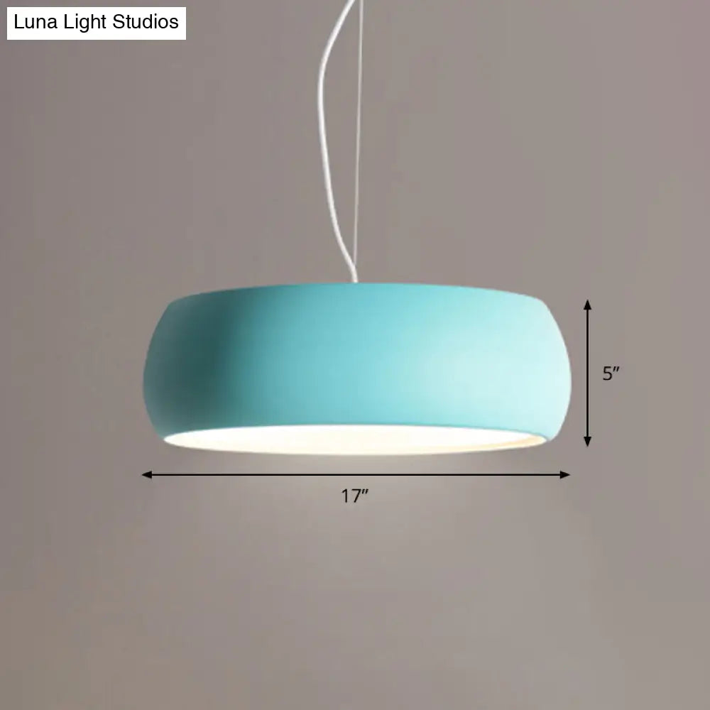 Metal Pendant Lighting With Diffuser - Blue Bowl Hanging Lamp Kit In 3 Sizes (10’/13’/17’)