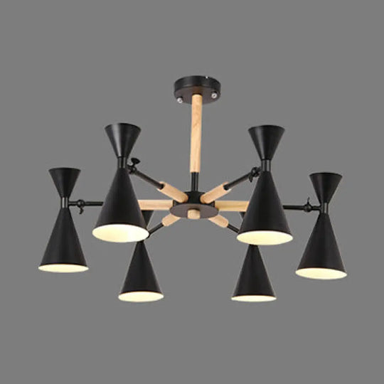 Metal Pendant Lights - Modern 6-Light Lamps For Living Room Black