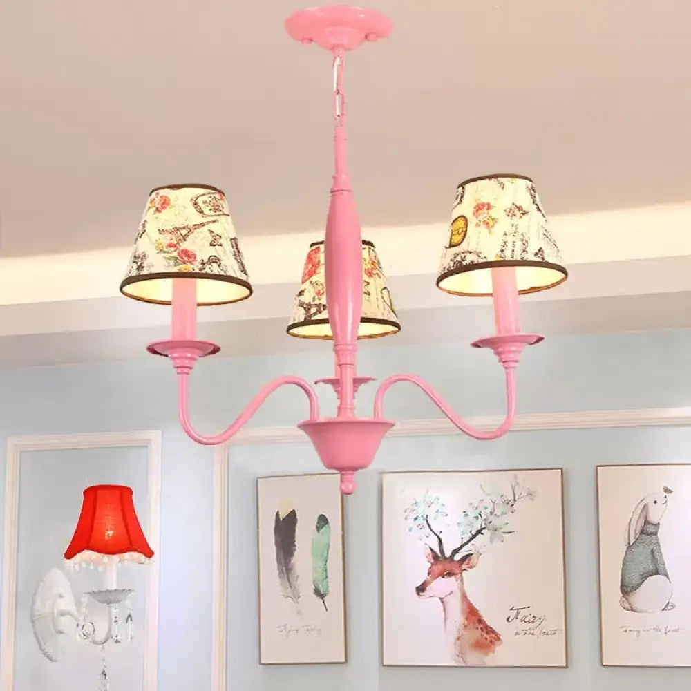 Metal Pink Bag-Inspired Chandelier Light For Contemporary Girls Bedroom 3 /