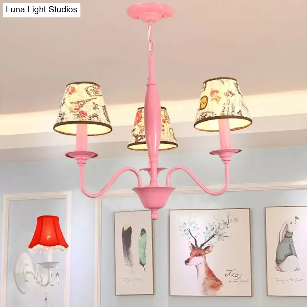 Metal Pink Bag-Inspired Chandelier Light For Contemporary Girls Bedroom