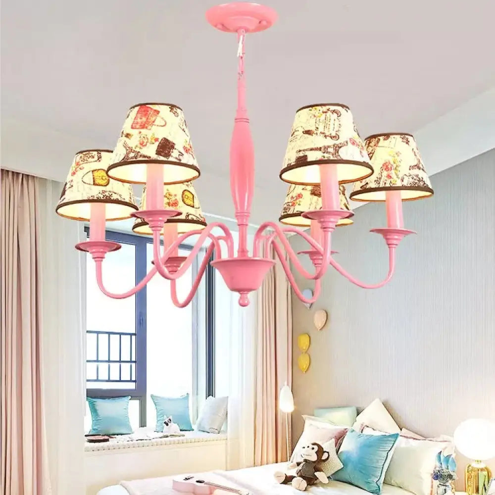 Metal Pink Bag-Inspired Chandelier Light For Contemporary Girls Bedroom 6 /