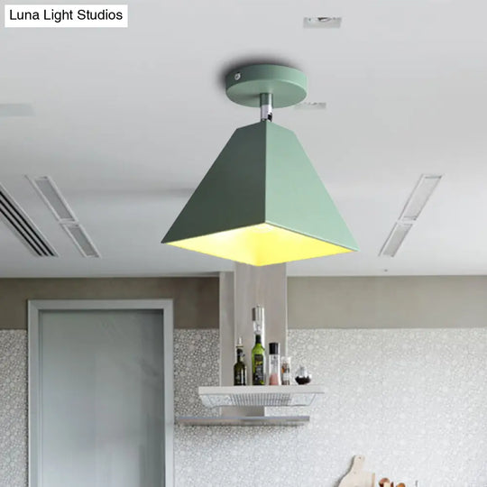 Metal Pyramid Ceiling Light For Modern Kid’s Bedroom