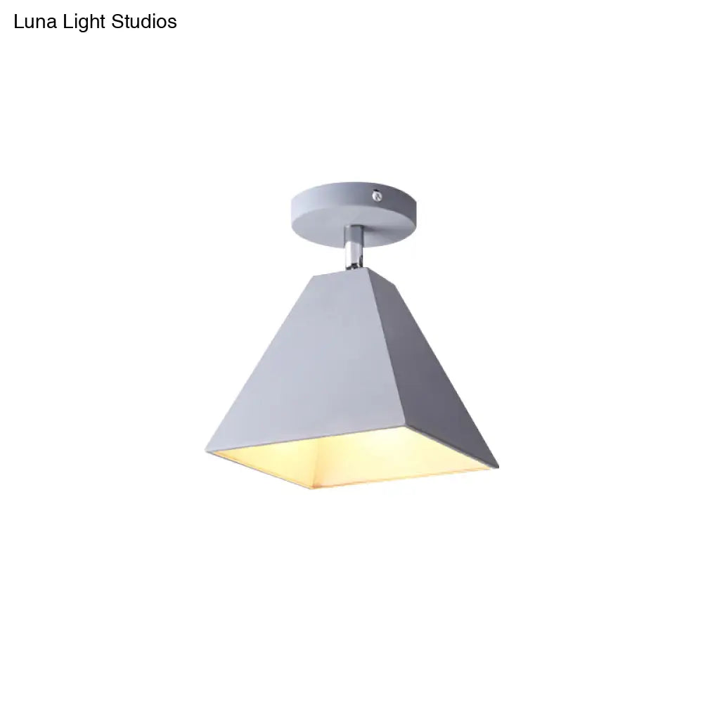 Metal Pyramid Ceiling Light For Modern Kid’s Bedroom