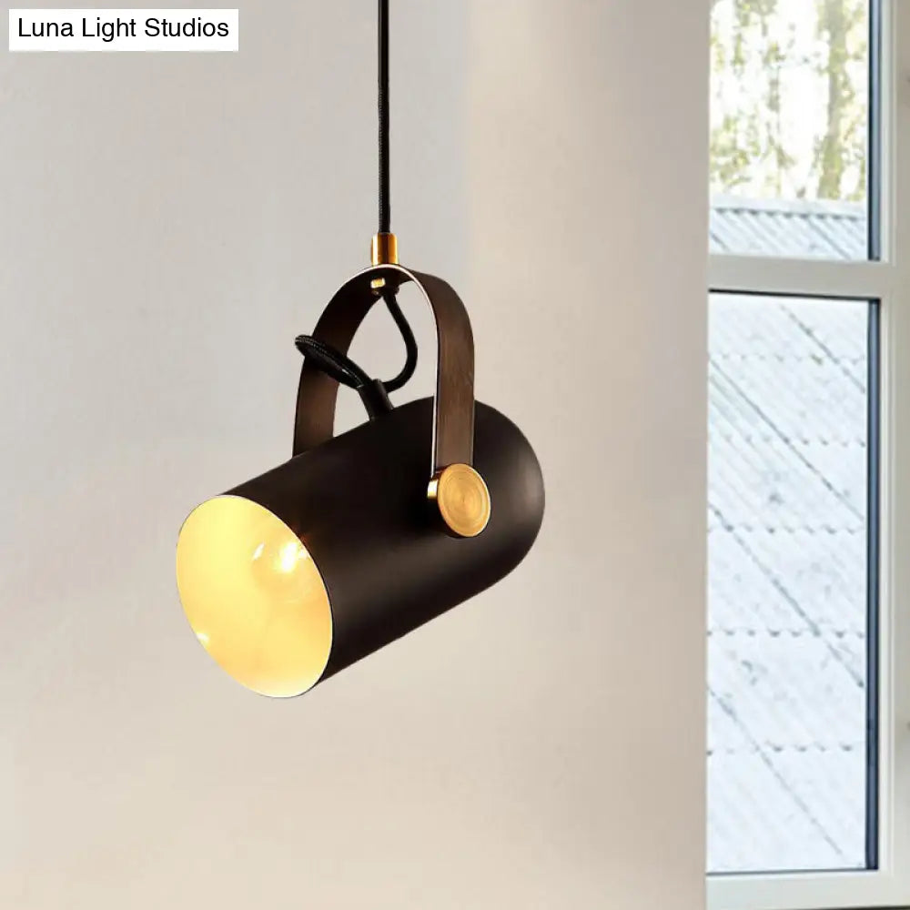 Metal Retro Industrial Pendant Light - Rotatable Ceiling Fixture With Bell Shade For Coffee Shop In