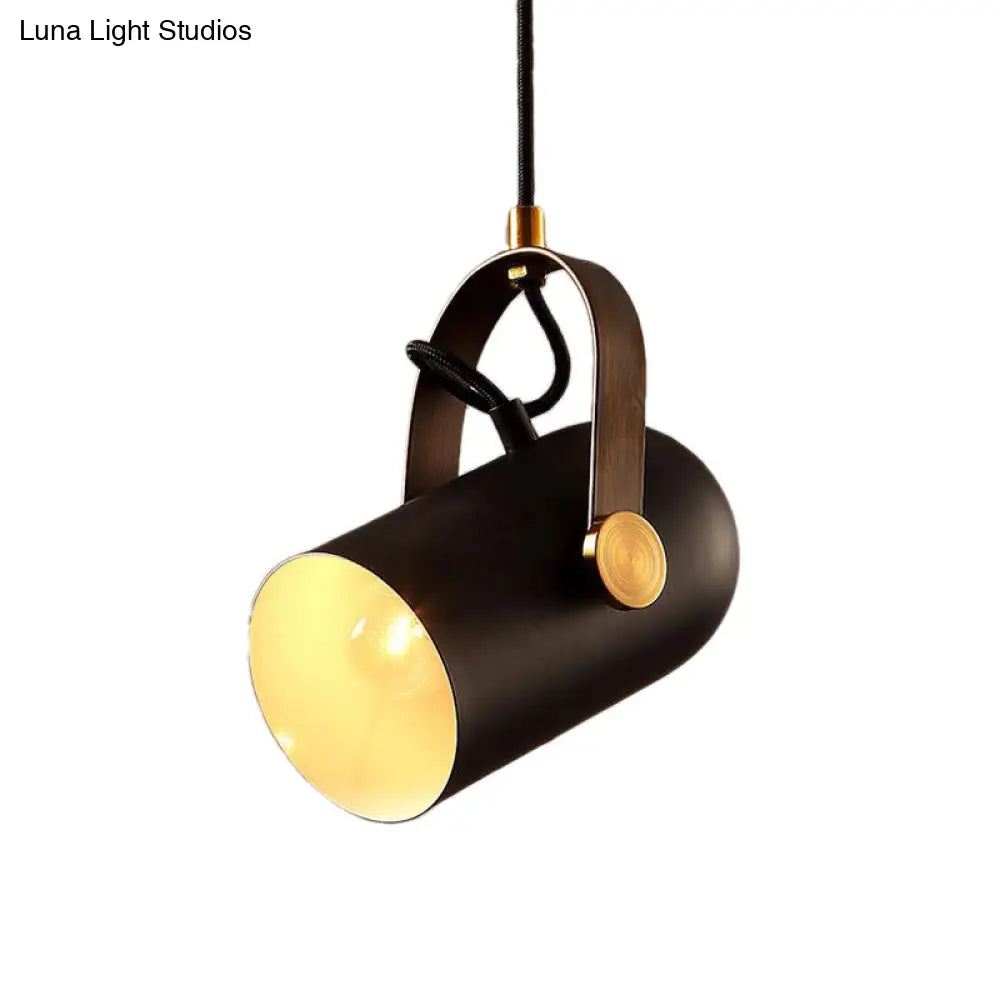 Metal Retro Industrial Pendant Light - Rotatable Ceiling Fixture With Bell Shade For Coffee Shop In