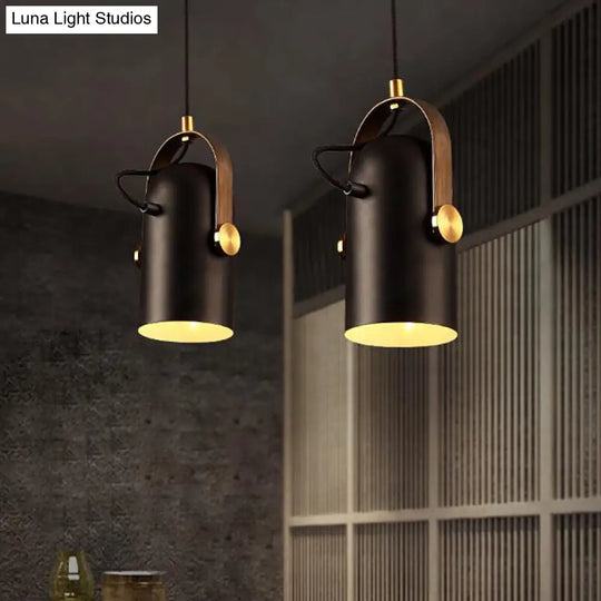 Rotatable Retro Industrial Ceiling Pendant Light With Bell Shade - Ideal For Coffee Shops Black