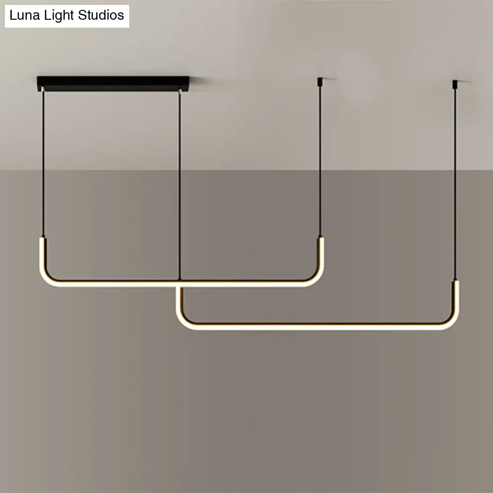 Metal Shade Led Ceiling Light - Simple & Stylish Pendant In Warm/White 35.5’/47’ Long