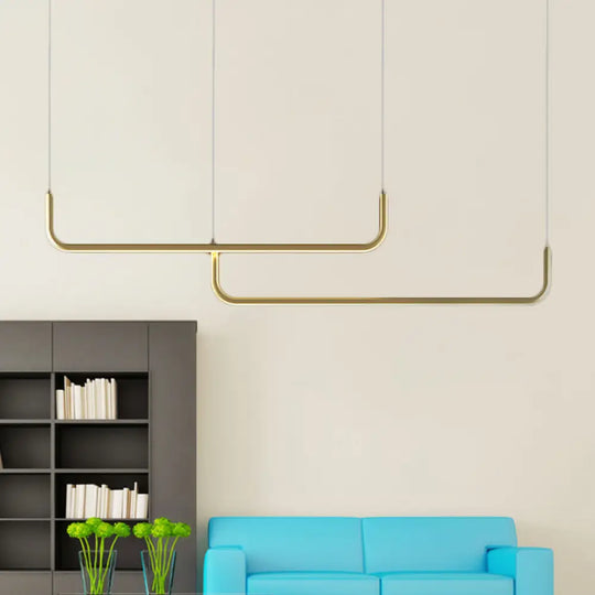 Metal Shade Led Ceiling Light - Simple & Stylish Pendant In Warm/White 35.5’/47’ Long Gold /