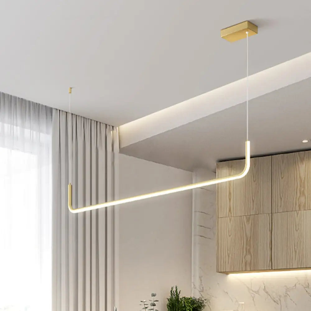 Metal Shade Led Ceiling Light - Simple & Stylish Pendant In Warm/White 35.5’/47’ Long Gold /