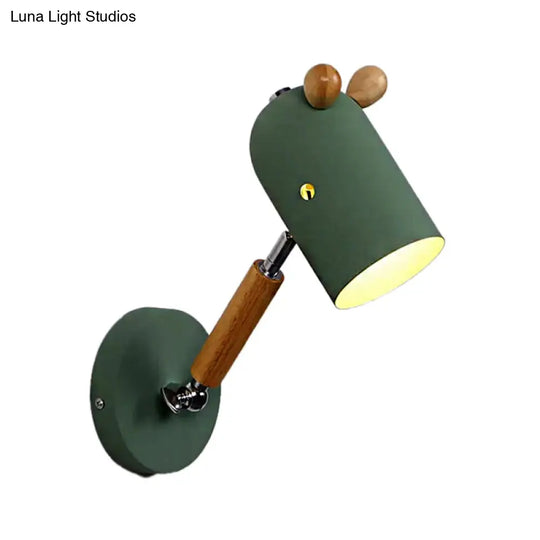 Metal Trojan Wall Light - Stylish Nordic Lamp For Study Room In Green