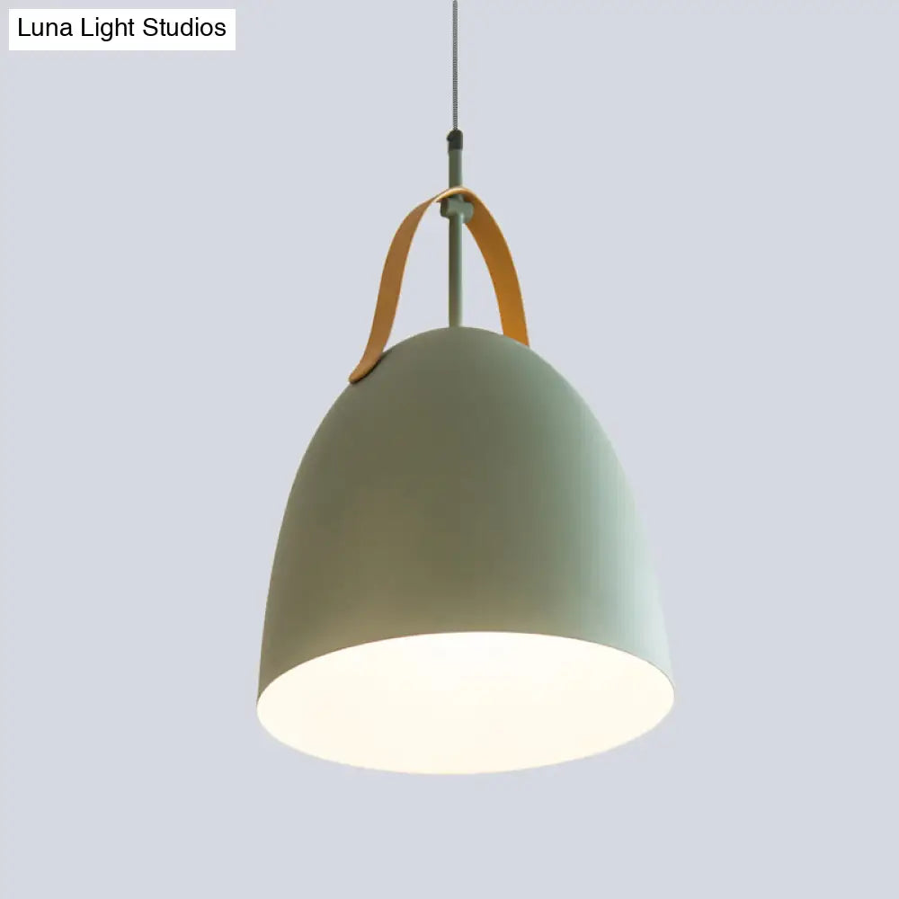 Metallic 1-Head Dome Down Lighting Ceiling Lamp In Green/White/Grey For Living Room