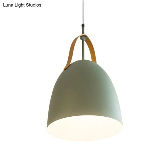 Metallic 1-Head Dome Down Lighting Ceiling Lamp In Green/White/Grey For Living Room