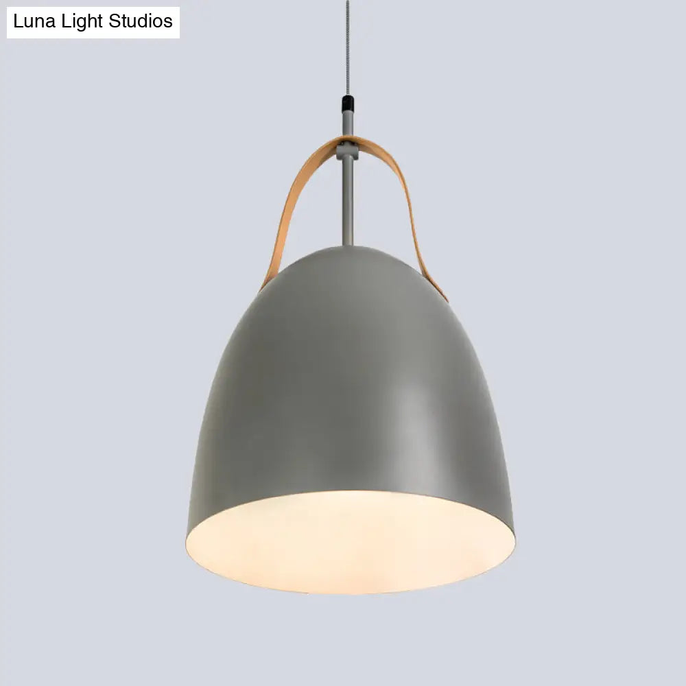 Metallic 1-Head Dome Down Lighting Ceiling Lamp In Green/White/Grey For Living Room