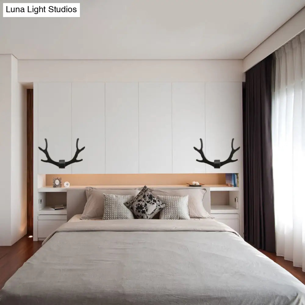 Metallic Antler Sconce Led Wall Lamp For Bedroom