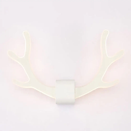 Metallic Antler Sconce Led Wall Lamp For Bedroom White /