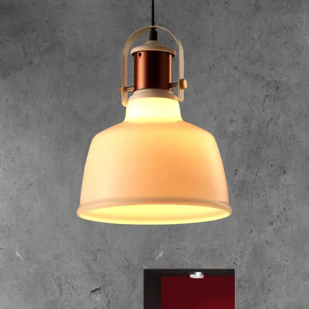 Metallic Barn Ceiling Pendant - Vintage Style 1-Light Restaurant Lamp With 47’ Hanging Cord In