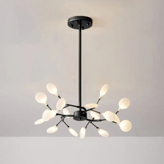 Metallic Branch Chandelier Light Simplicity Led Pendant Fixture For Living Room 18 / Black A