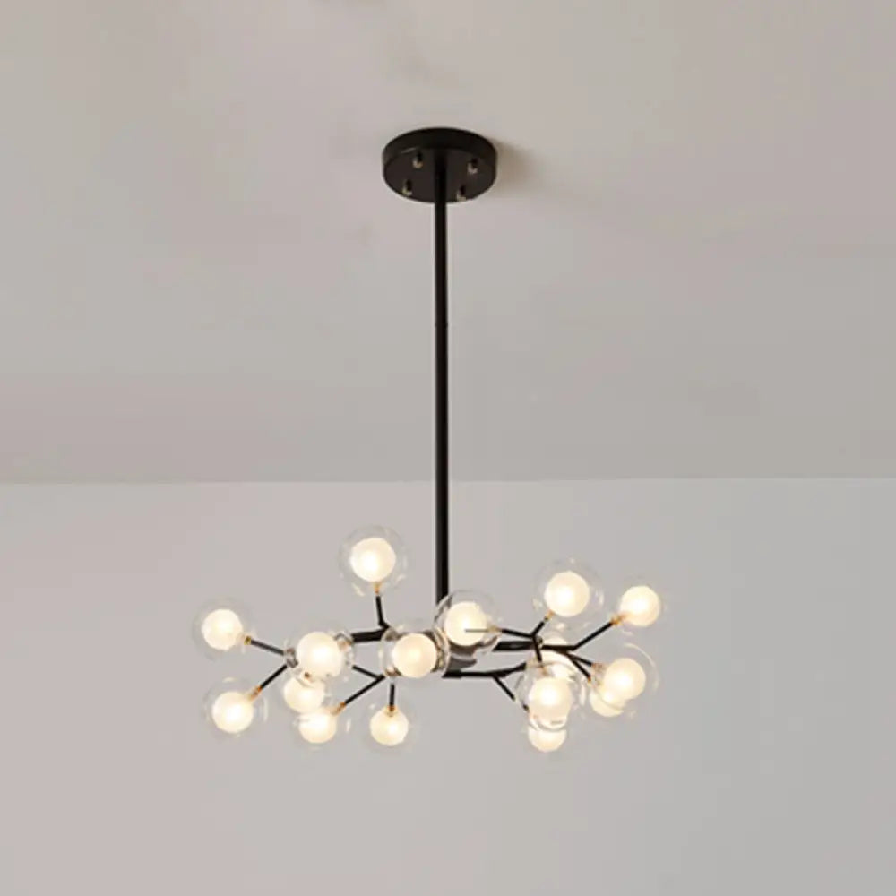 Metallic Branch Chandelier Light Simplicity Led Pendant Fixture For Living Room 18 / Black B