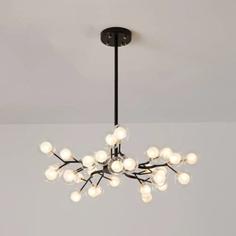 Metallic Branch Chandelier Light Simplicity Led Pendant Fixture For Living Room 30 / Black B