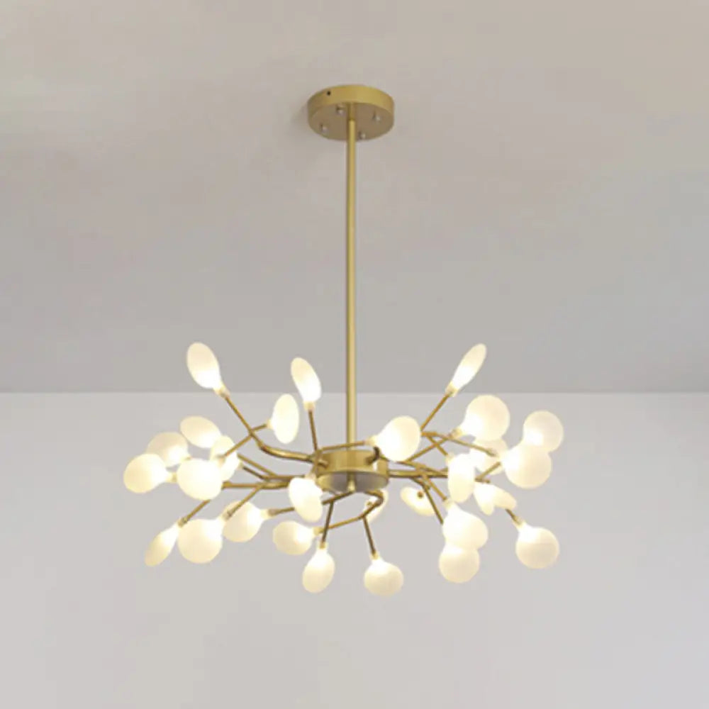 Metallic Branch Chandelier Light Simplicity Led Pendant Fixture For Living Room 30 / Gold A