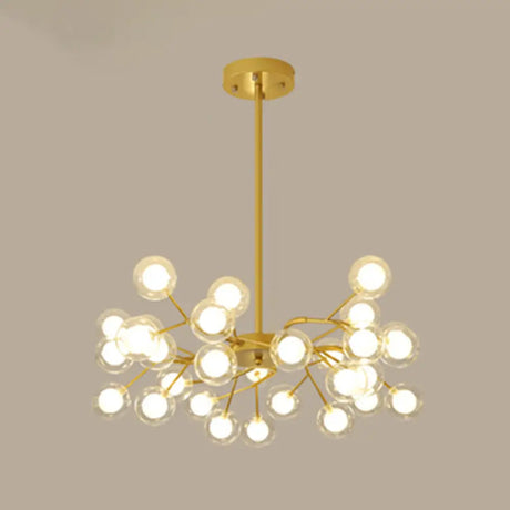 Metallic Branch Chandelier Light Simplicity Led Pendant Fixture For Living Room 30 / Gold B