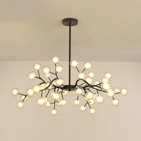 Metallic Branch Chandelier Light Simplicity Led Pendant Fixture For Living Room 54 / Black B