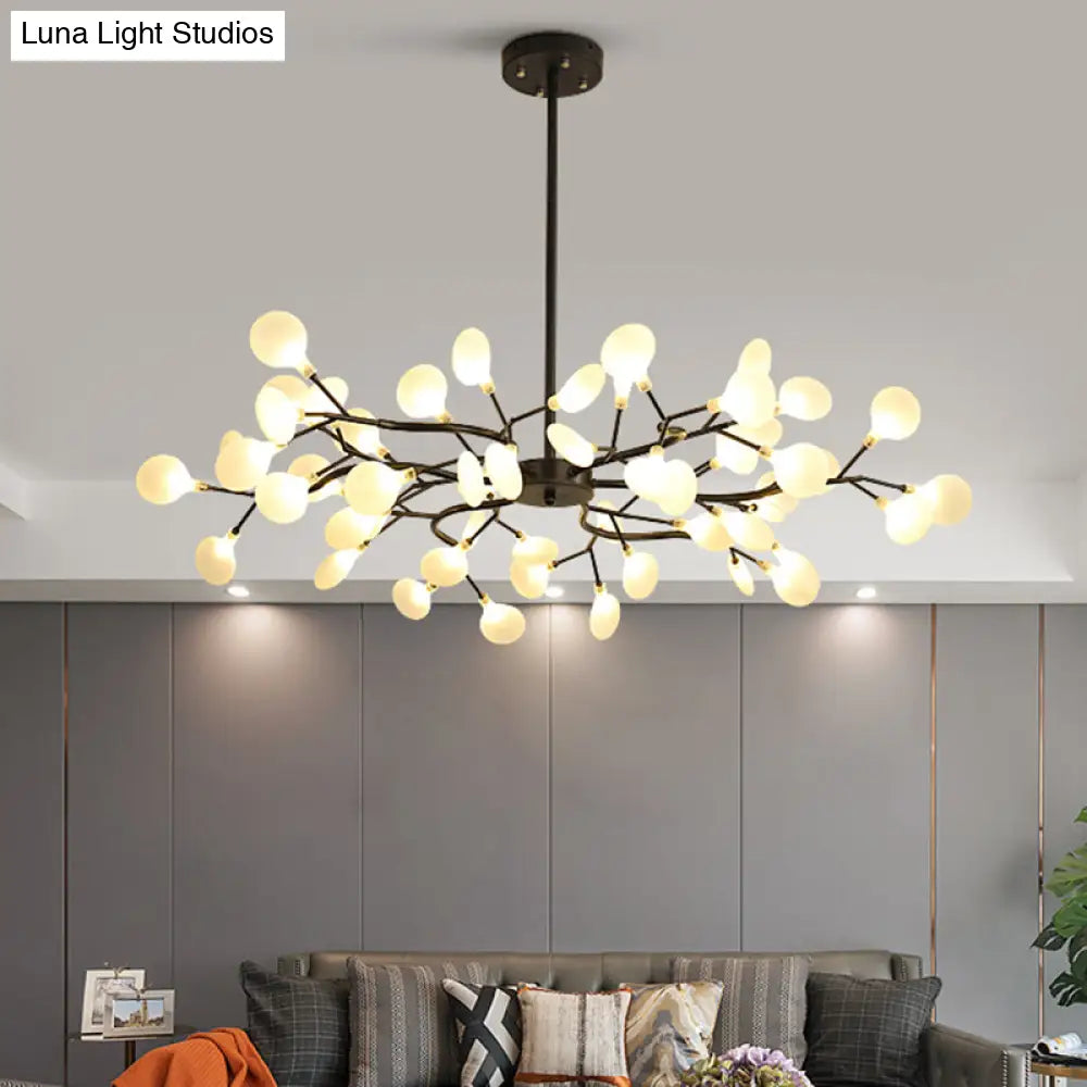 Metallic Branch Chandelier Light Simplicity Led Pendant Fixture For Living Room