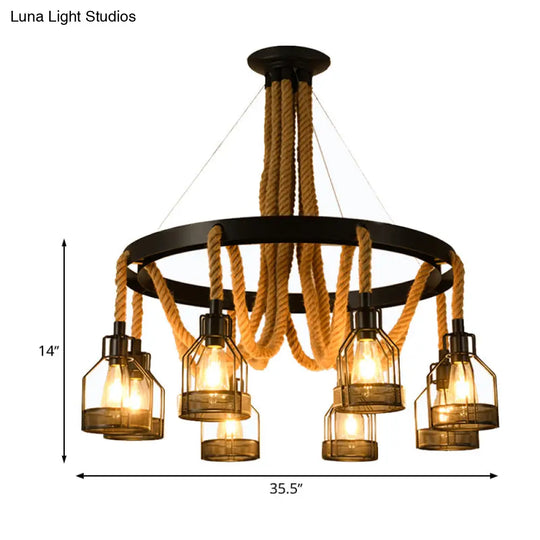 Metallic Chandelier - 4/6/14 Lights Circular Design Black Perfect For Restaurants And Ceilings