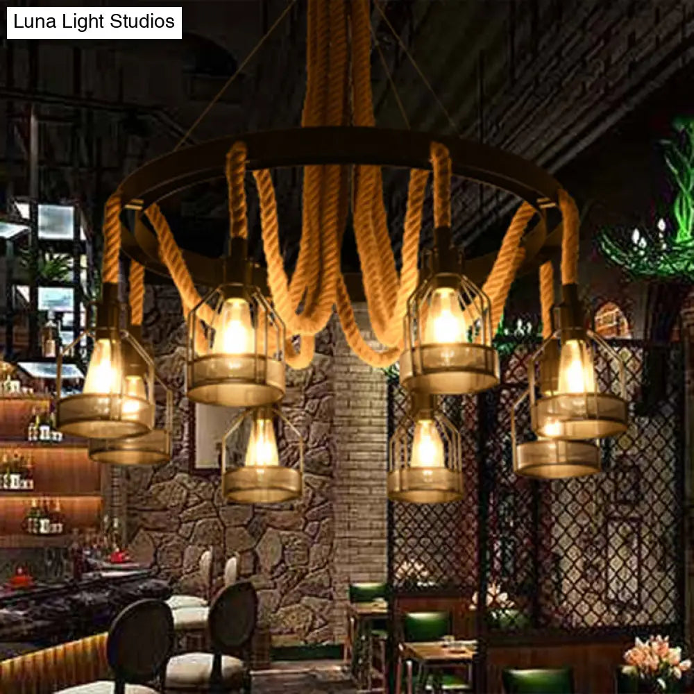 Metallic Chandelier - 4/6/14 Lights Circular Design Black Perfect For Restaurants And Ceilings