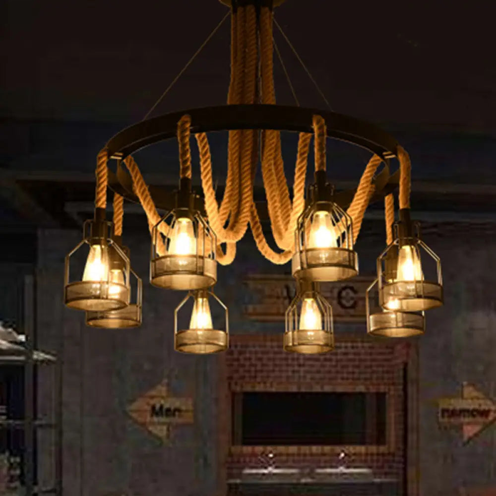 Metallic Chandelier - 4/6/14 Lights Circular Design Black Perfect For Restaurants And Ceilings 8 /