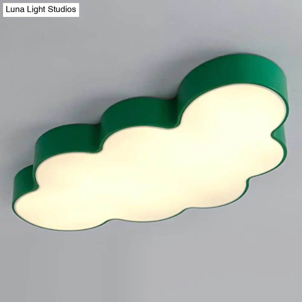 Metallic Cloud Flush Mount Led Light For Kids Room Ceiling