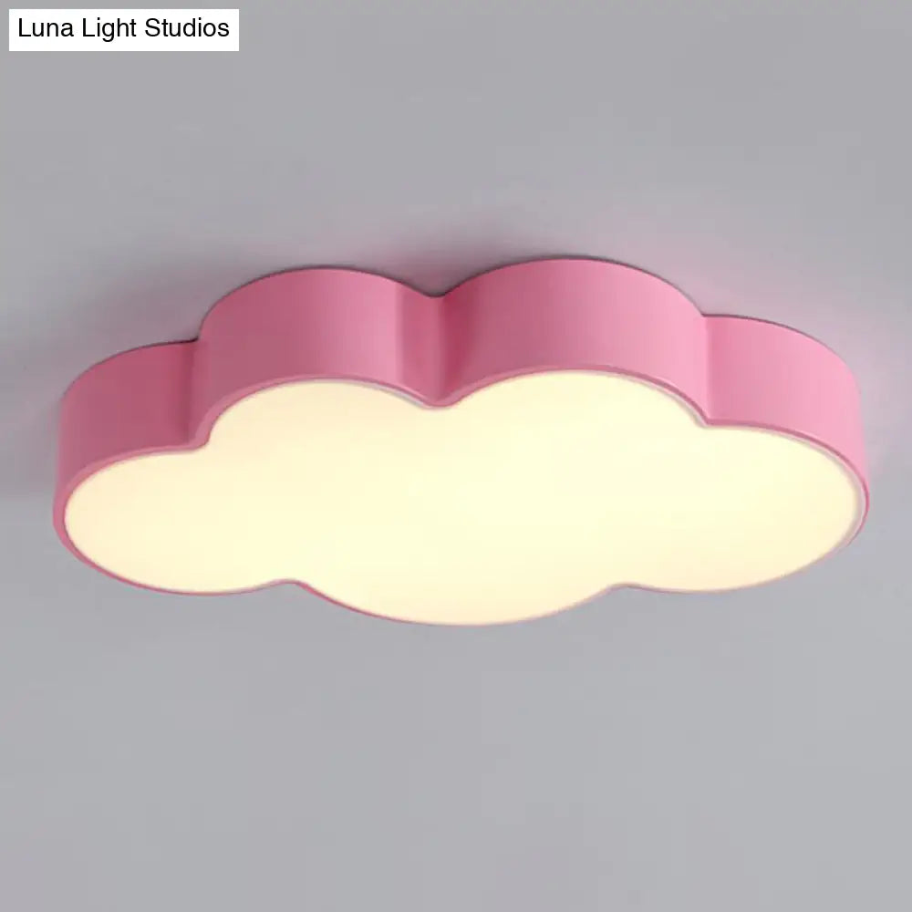 Metallic Cloud Flush Mount Led Light For Kids Room Ceiling