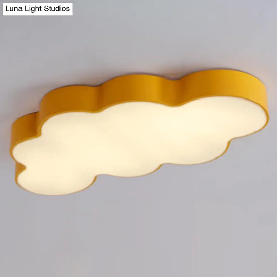 Metallic Cloud Flush Mount Led Light For Kids Room Ceiling