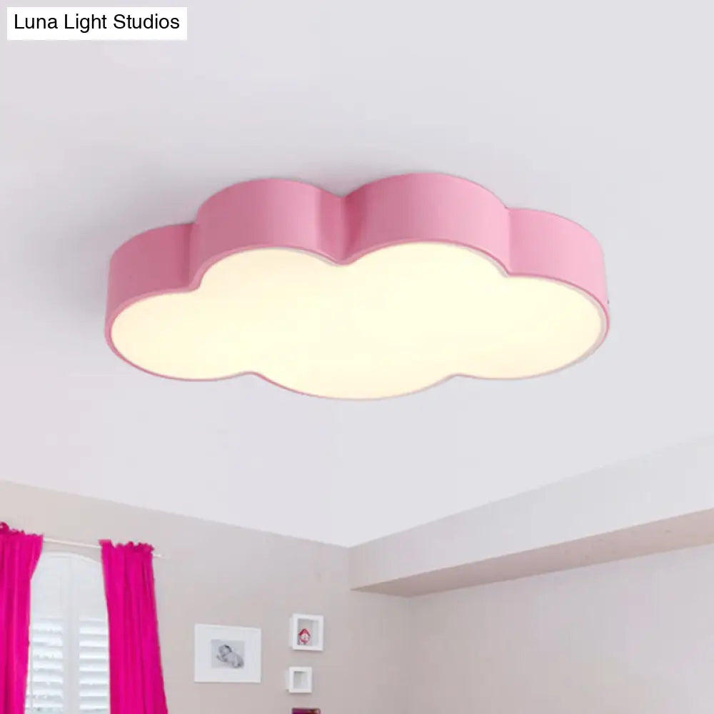 Metallic Cloud Flush Mount Led Light For Kids Room Ceiling