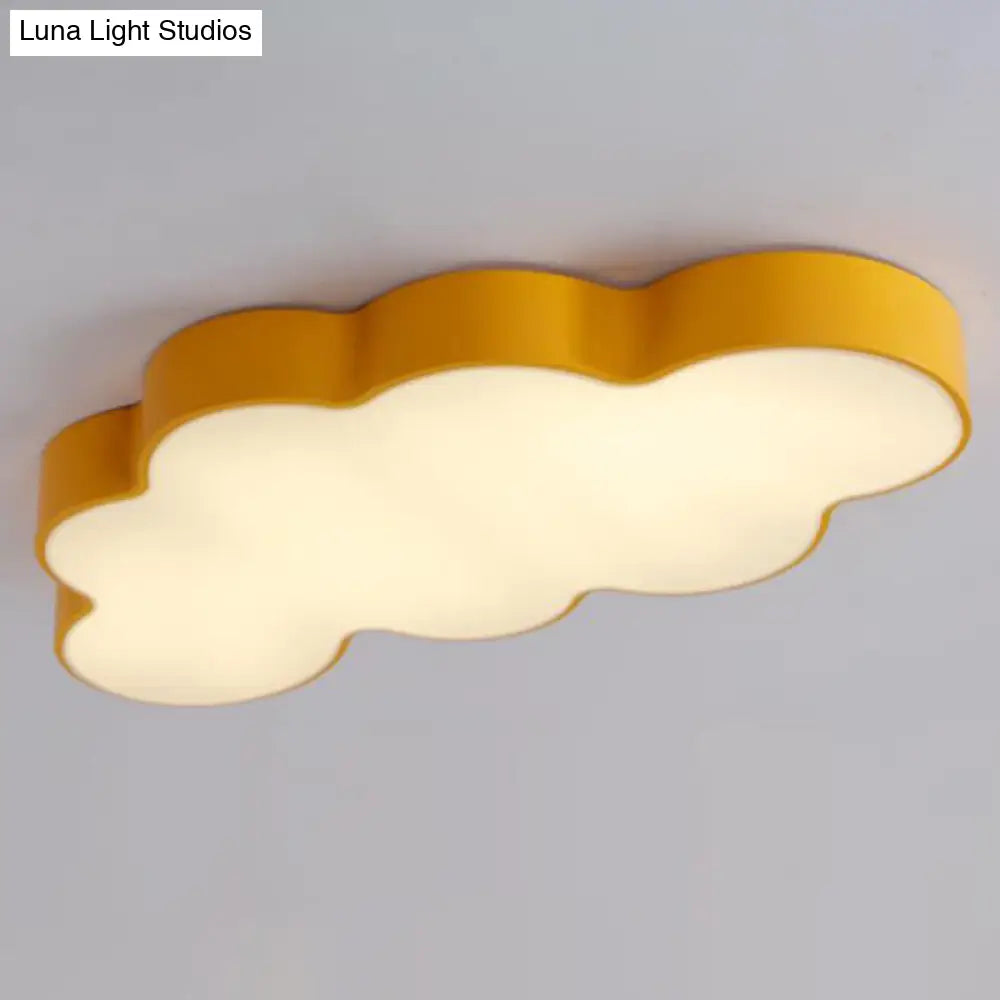 Metallic Cloud Flush Mount Led Light For Kid’s Room Ceiling