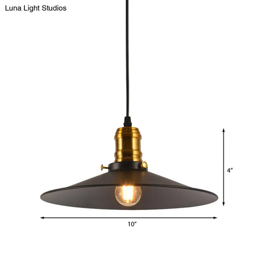 Industrial Style Cone Hanging Light Set - 1/2/3 Pack 8.5/10 Wide 1-Bulb Pendant In Metallic Finish